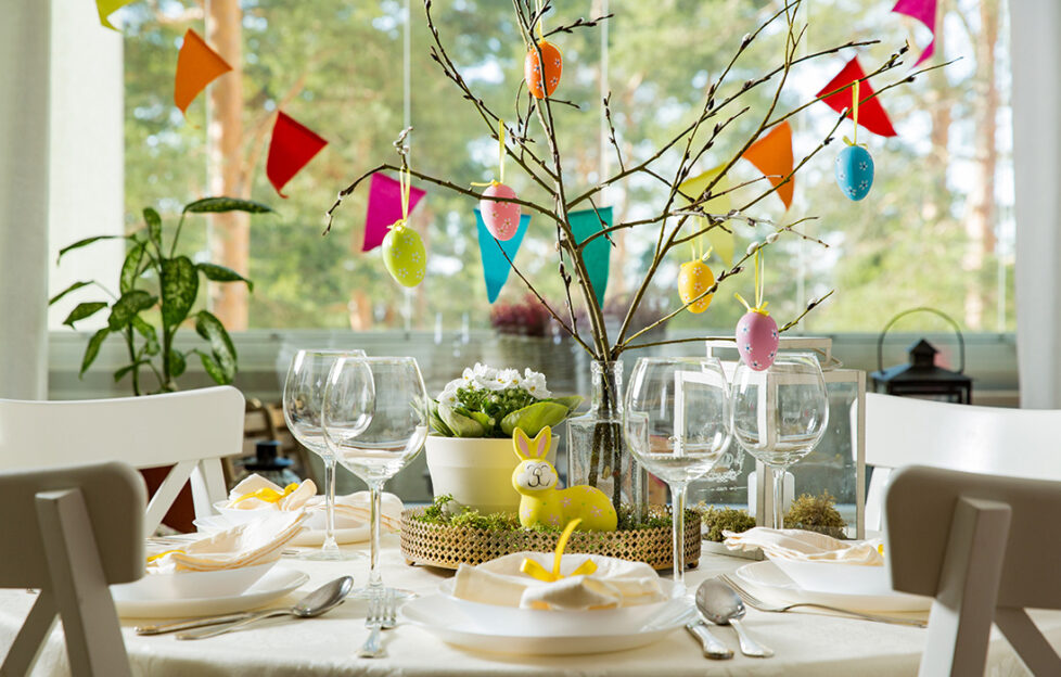 Easter recipes, table set for dinner