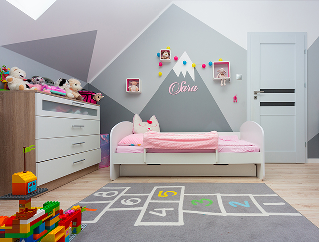Girl's bedroom paint effect walls Pic: Shutterstock