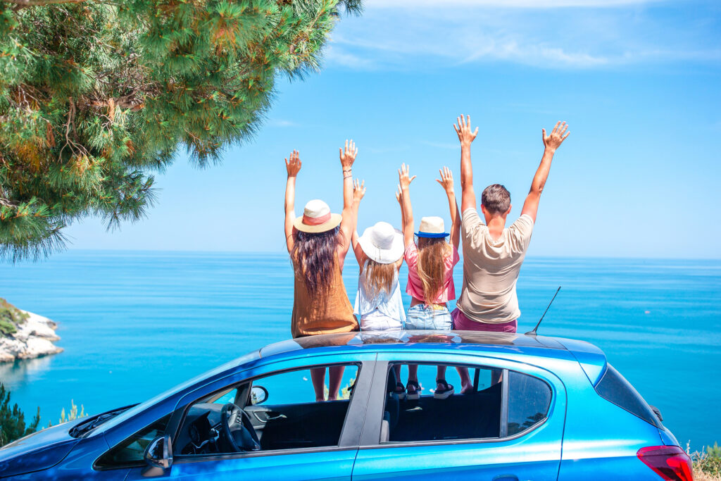 Family summer vacation. European holiday and car travel concept;