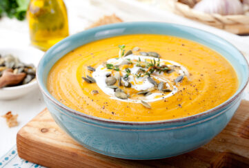 Pumpkin soup in a bowl Pic: Shutterstock