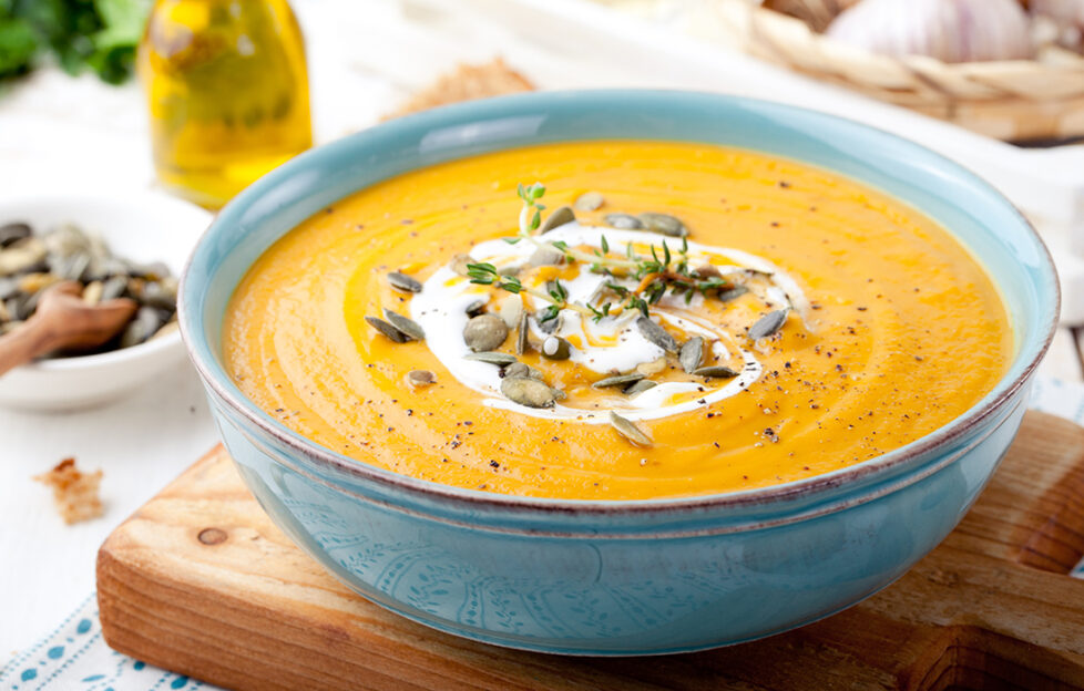 Pumpkin soup in a bowl Pic: Shutterstock