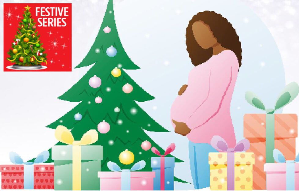 Pregnant lady by Christmas tree Illustration: Shutterstock