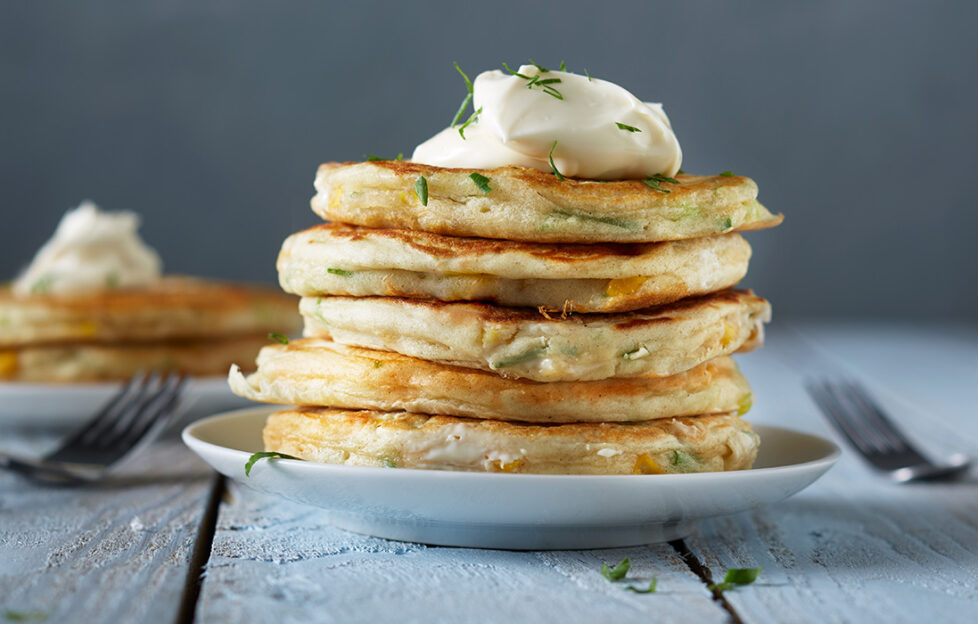 Cheese and Sweetcorn pancakes