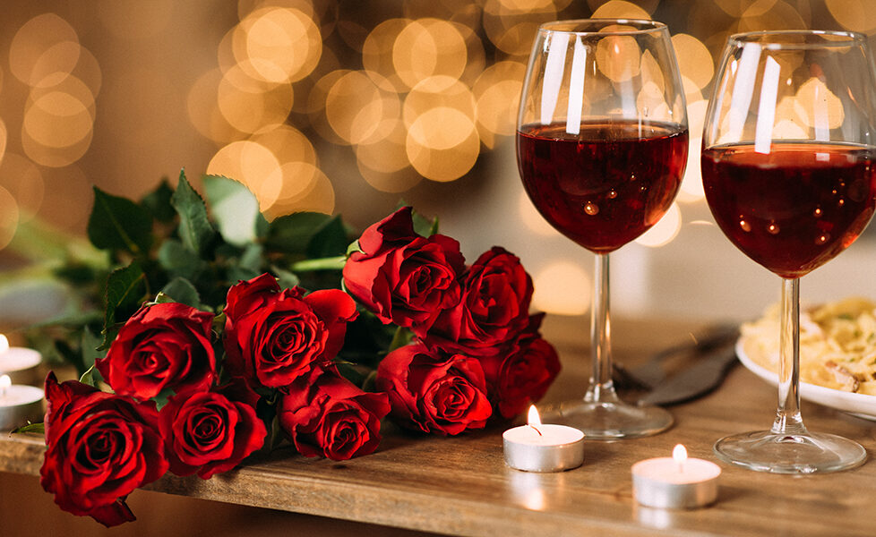 Roses and wine Pic: Shutterstock