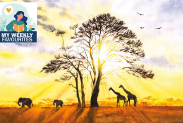 Sunrise and safari animals Illustration: Shutterstock