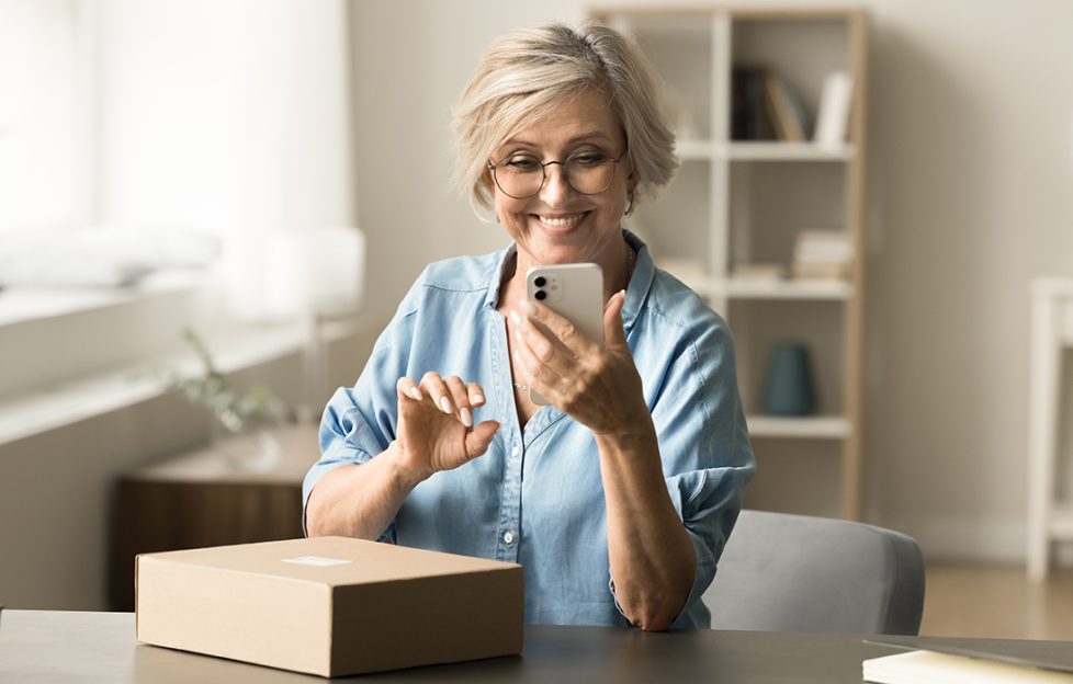 Lady happily working from home Pic: Shutterstock