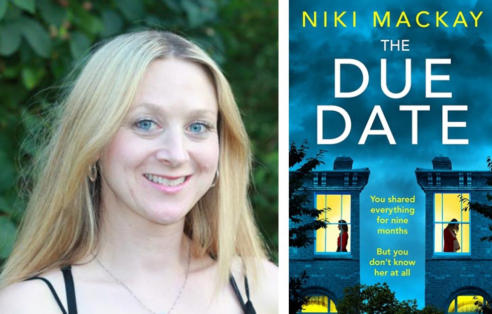 Author Niki MacKay and cover of her book the Due Date