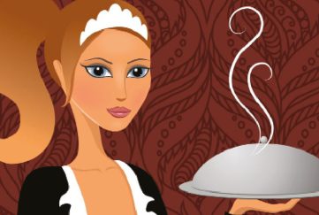 Waitress carrying a steaming dish Illustration: Shutterstock