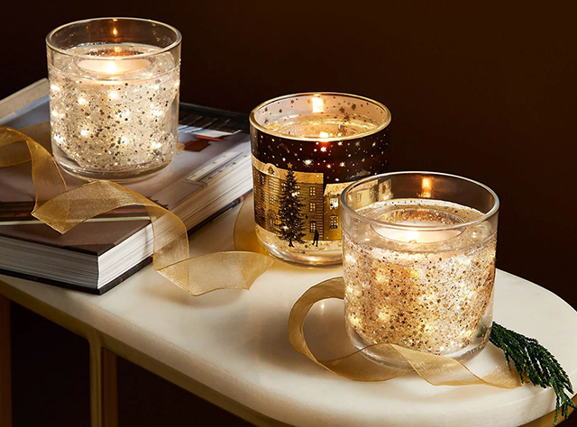 M & S Christmas light up candles