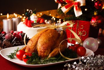 Turkey on a Christmas dinner table