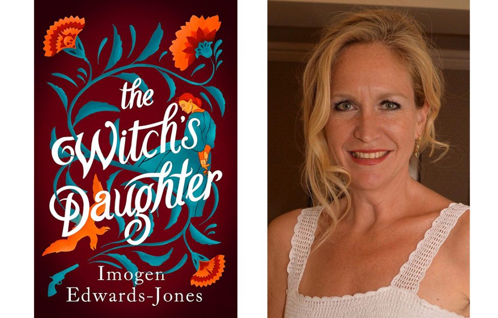 Imogen Edwards-Jones and her book cover of The Witch's Daughter