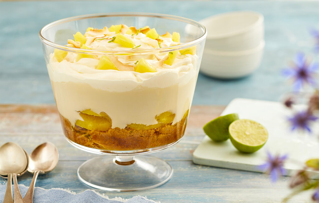 Pineapple trifle in a large bowl 