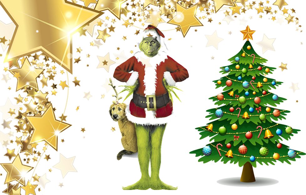 The grinch beside a Christmas tree Pics: Shutterstock