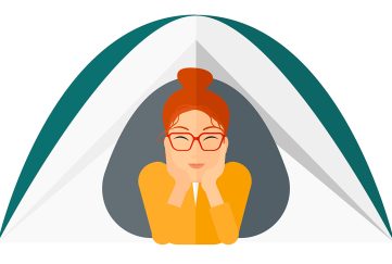 Lady looking out from an open tent door Illustration: Shutterstock
