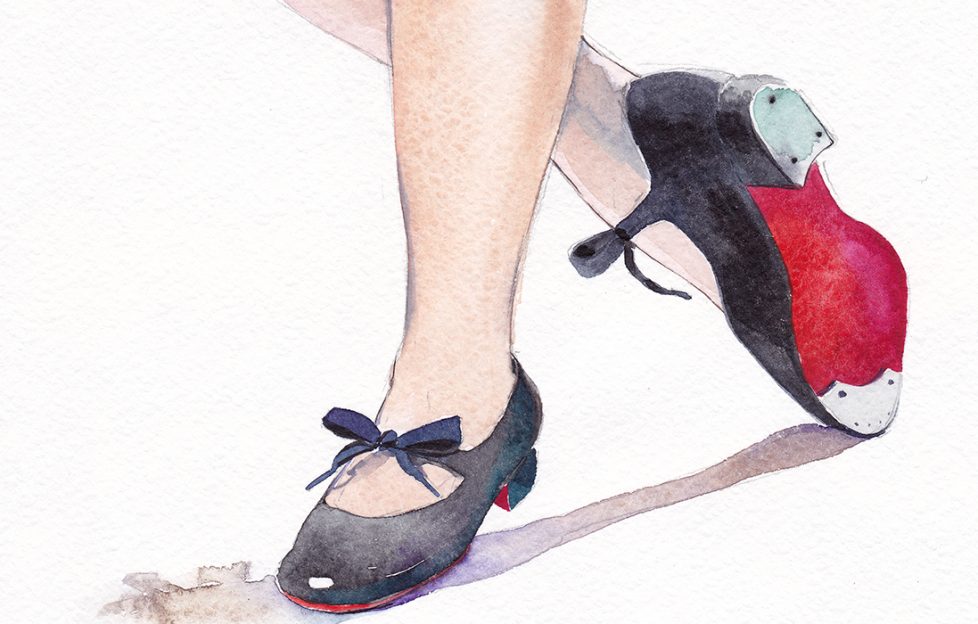And illustration of a lady's legs wearing tap-dancing shoes Illustration: Shutterstock