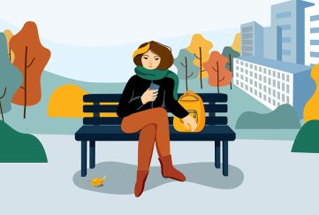 A lady sitting on a park bench in the city Illustration: Shutterstock