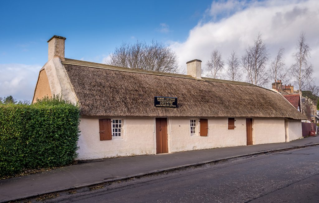 Scottish Poet Robert Burns' birthplace in Alloway, now a museum 