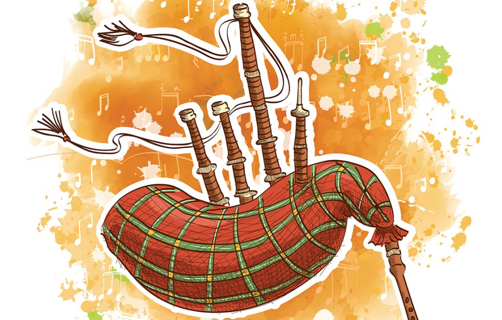 An illustration of bagpipes