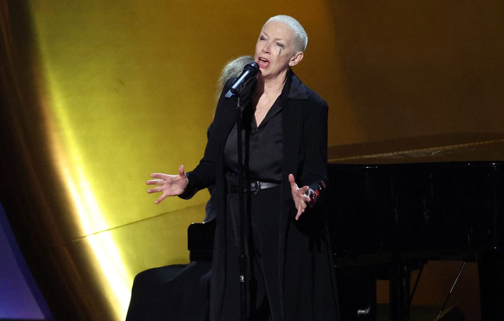 Annie Lennox performing at the Grammys 2024