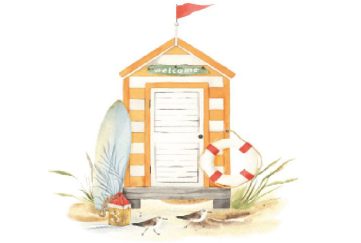 Illustration of a beach house.