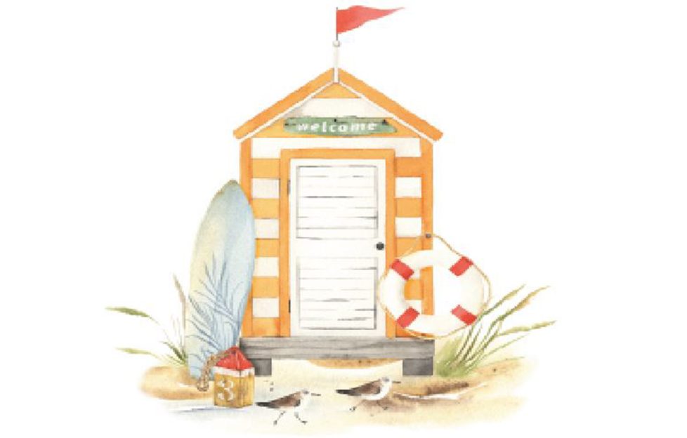 Illustration of a beach house.