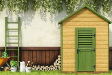 Illustration of a garden shed.