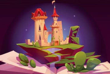 Illustration of a fairytale castle for a fun short story