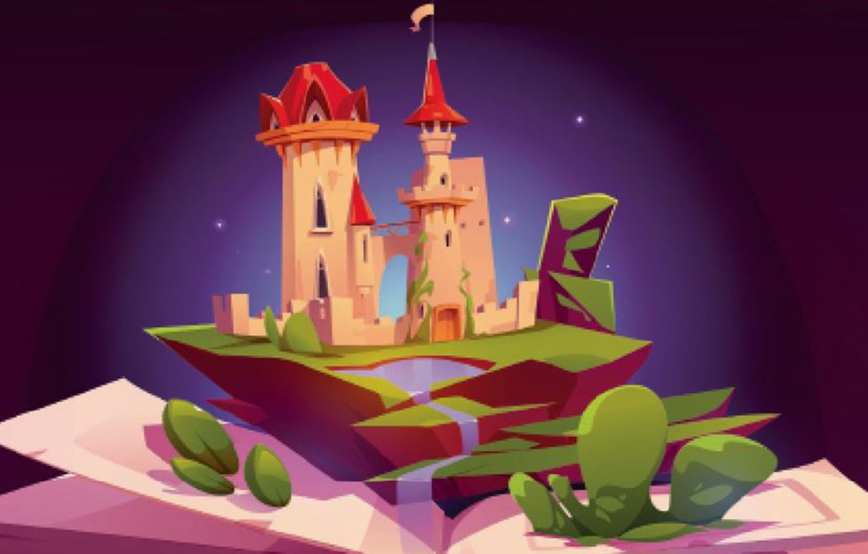 Illustration of a fairytale castle for a fun short story