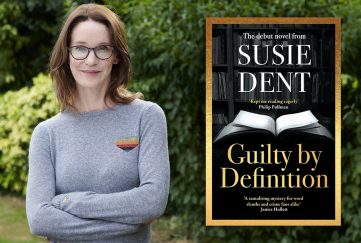 Susie Dent with her debut crime novel, Guilty By Definition