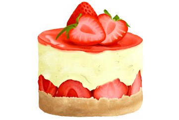 Illustration of a cheesecake for the uplifting short story True Love Waits