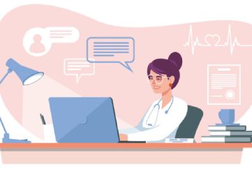 A woman doctor sitting at her desk to illustrate our uplifting short story