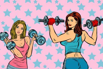 Two women lifting dumbells to illustrate our uplifting short story