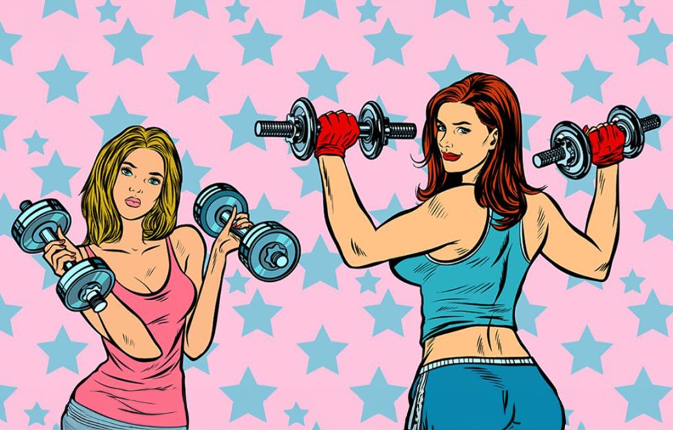 Two women lifting dumbells to illustrate our uplifting short story