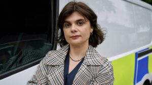 Gwyneth Keyworth as DS Janie Mallowan in cosy crime drama Death Valley.