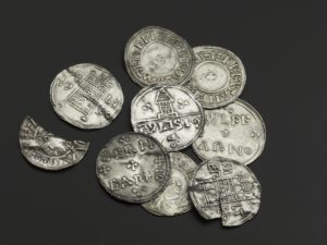 On January 7, 1891, two silver coins were found on the shore near Storr Rock on the Isle of Skye. Further investigation found a hoard consisting of 108 coins and 23 broken pieces of silver. The hoard was probably deposited about the middle of the 10th century.