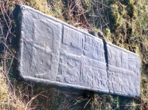 One of many old gravestones on Mull dominated by a sword. Photograph: Iain Thornber