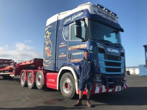 Truck mechanic Guy also took time to check out McFadyen's Transport's Scania S730 flagship lorry.