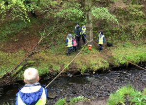 A highlight for the pupils was transporting their school bags across a river using a homemade pulley system.