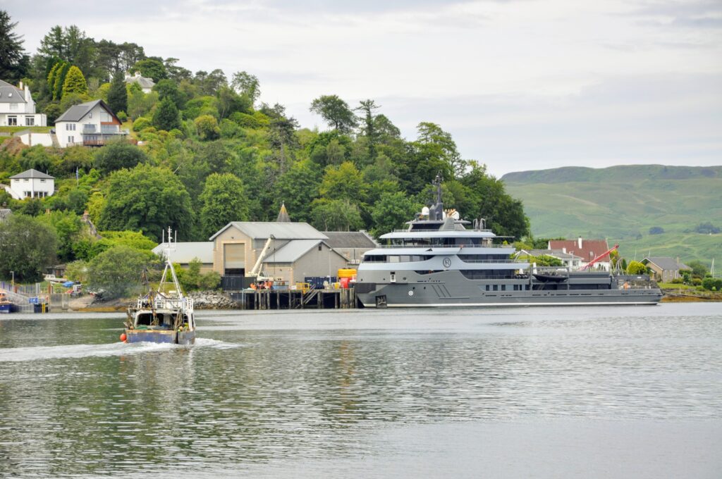 superyacht in oban