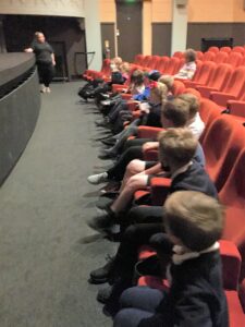 Rhunahaorine Primary School's pupils in Campbeltown Picture House.