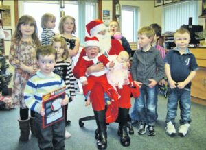In 2011: Santa Claus went along to Campbeltown Lifeboat Station on Saturday to visit the children and give them presents at their party.